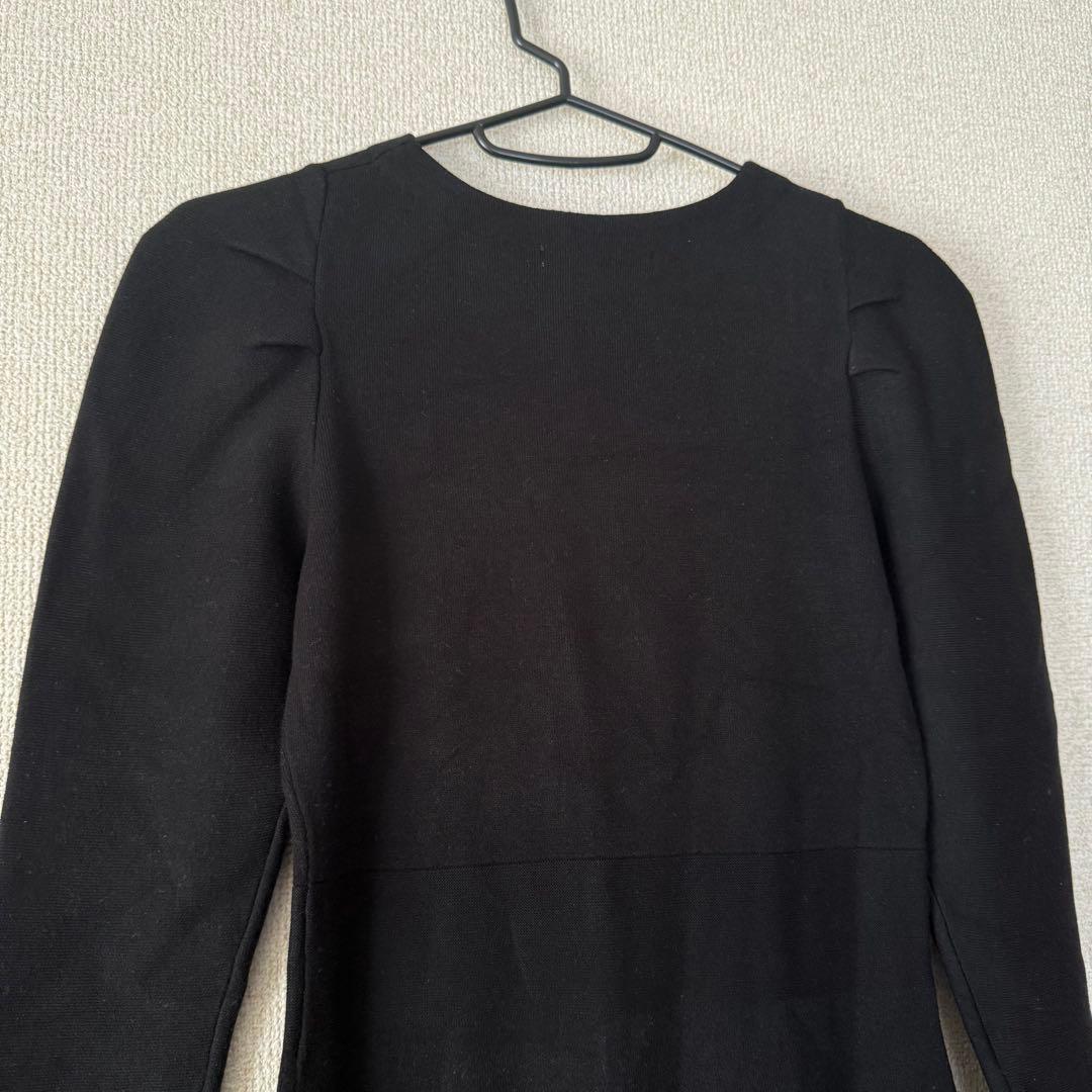 ②スナイデル ビッグレースカラーニットワンピース ブラック 0