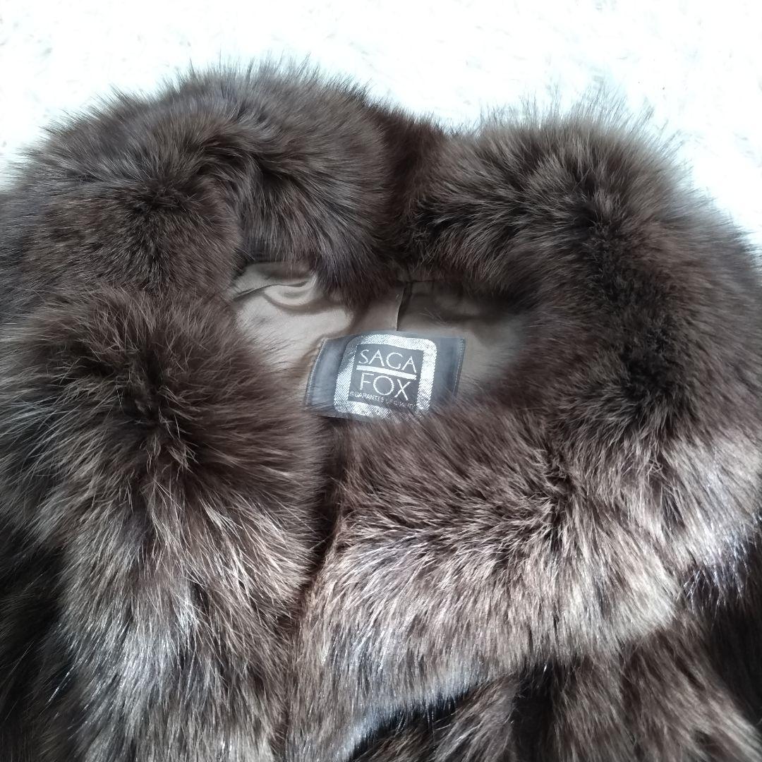 極美品　SAGAFOX サガフォックス　毛皮　コート　ミドル丈 ブラウン　茶