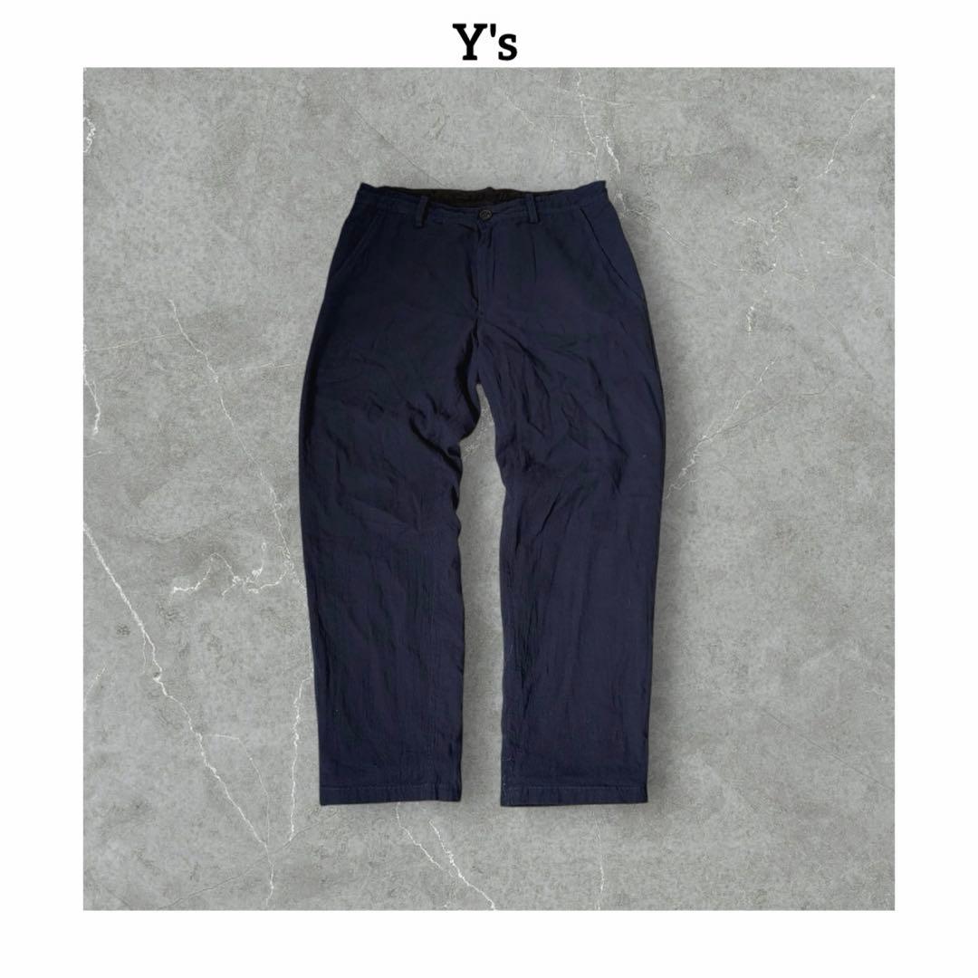 Y's ワイズ ヨウジヤマモト 綿100% 裏キュプラ 丈短 アンクルパンツ