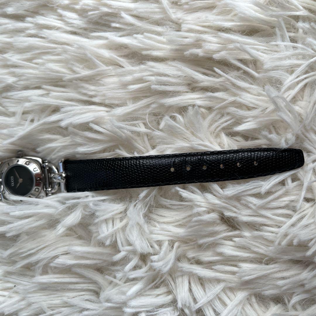 希少美品✨GUCCI レザーベルト腕時計 ブラック　vintage ウォッチ