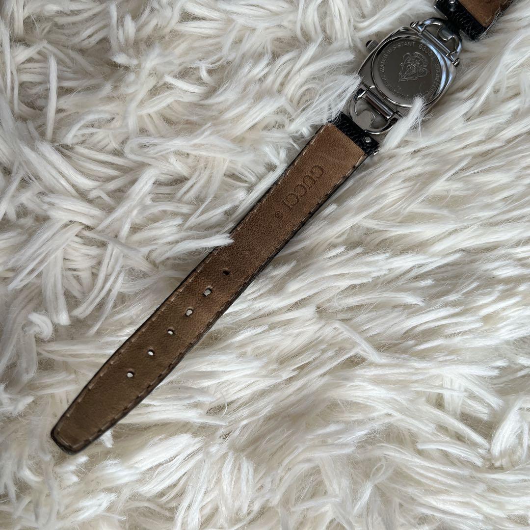 希少美品✨GUCCI レザーベルト腕時計 ブラック　vintage ウォッチ