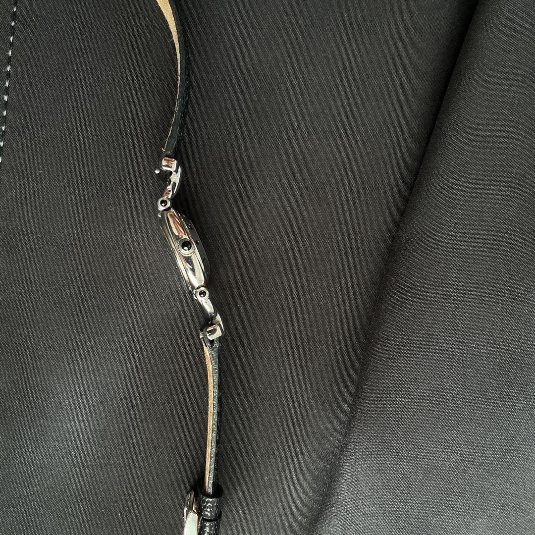 希少美品✨GUCCI レザーベルト腕時計 ブラック　vintage ウォッチ