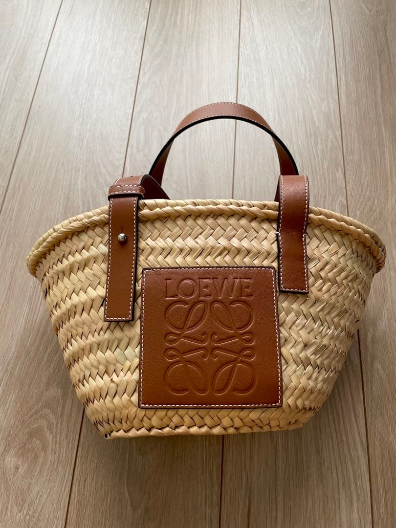 LOEWE スモール　かごバッグ ナチュラル/ブラウン