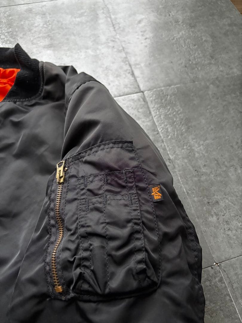 90s USA製　ALPHA MA-1 フライトジャケット　Mサイズ　ブラック