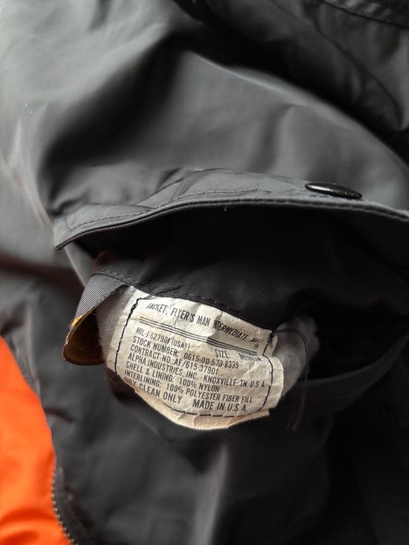 90s USA製　ALPHA MA-1 フライトジャケット　Mサイズ　ブラック