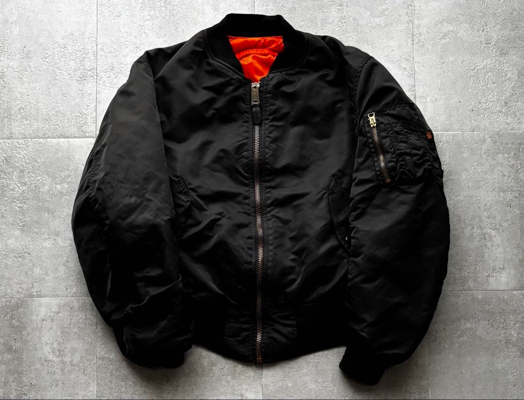 90s USA製　ALPHA MA-1 フライトジャケット　Mサイズ　ブラック