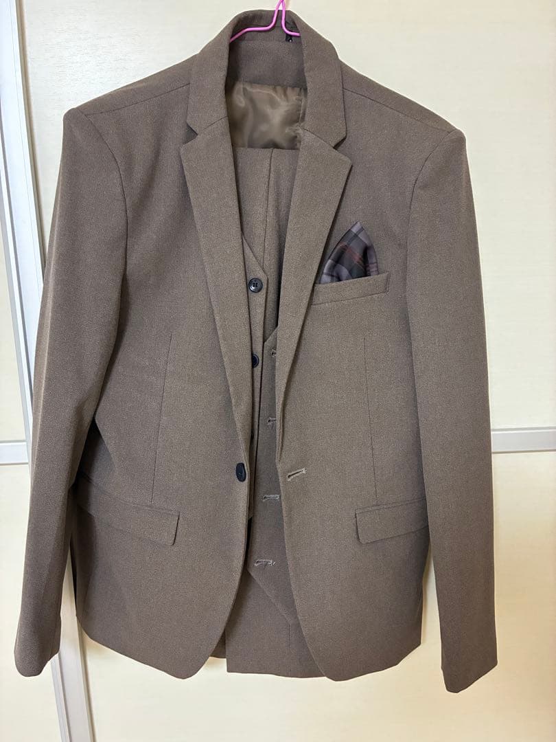 ブラウンスーツ（結婚式前撮り）スリーピース　Lサイズ