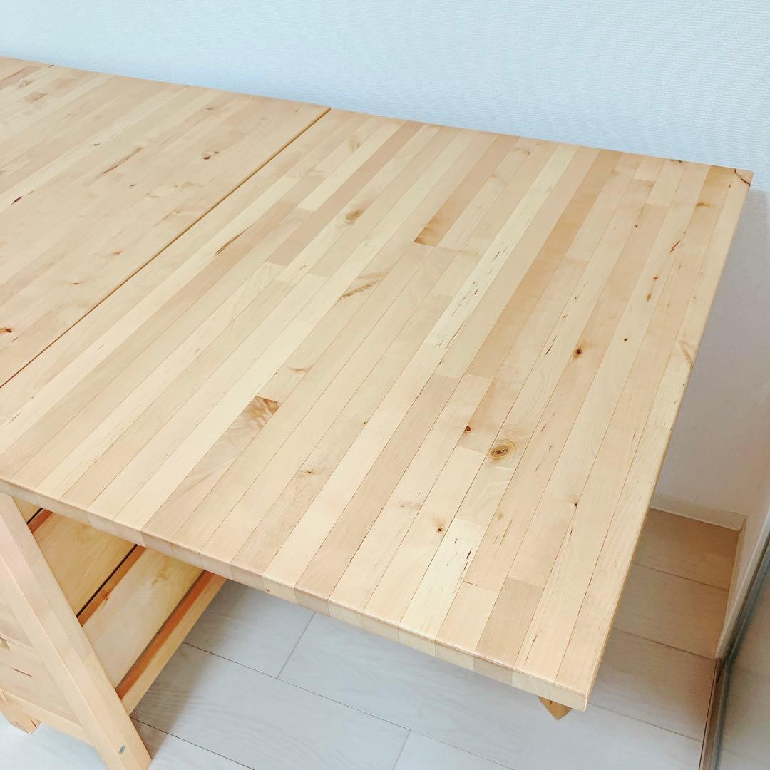 11/22迄イケア 折りたたみダイニングテーブル ノールデン　木目　引き出し付き