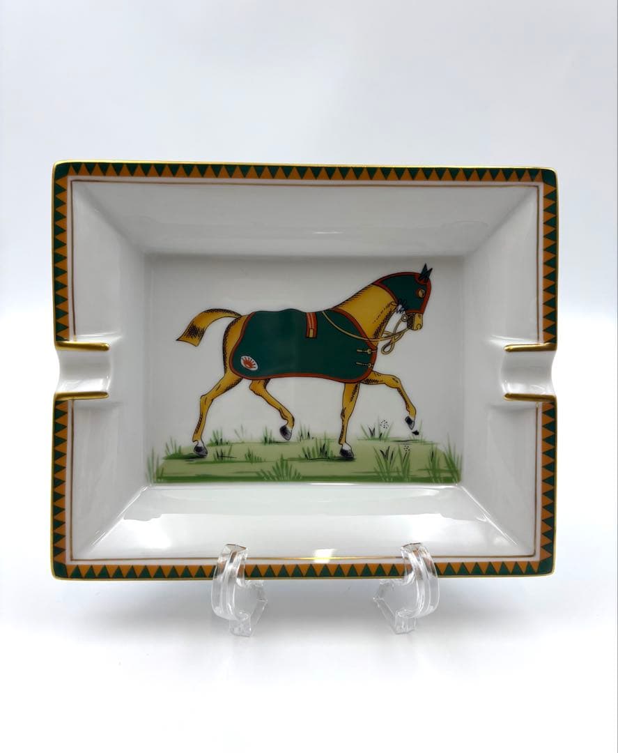 未使用保管品　HERMES エルメス 馬柄 灰皿 アッシュトレイ 箱付