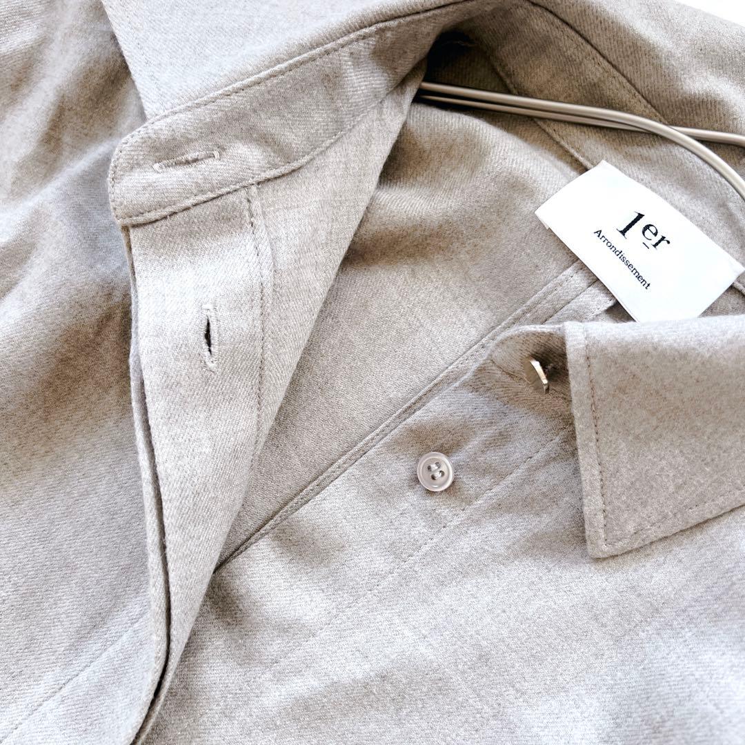 【良品】プルミエアロンディスモン サキソニーワンピース　ウール ベージュ　38