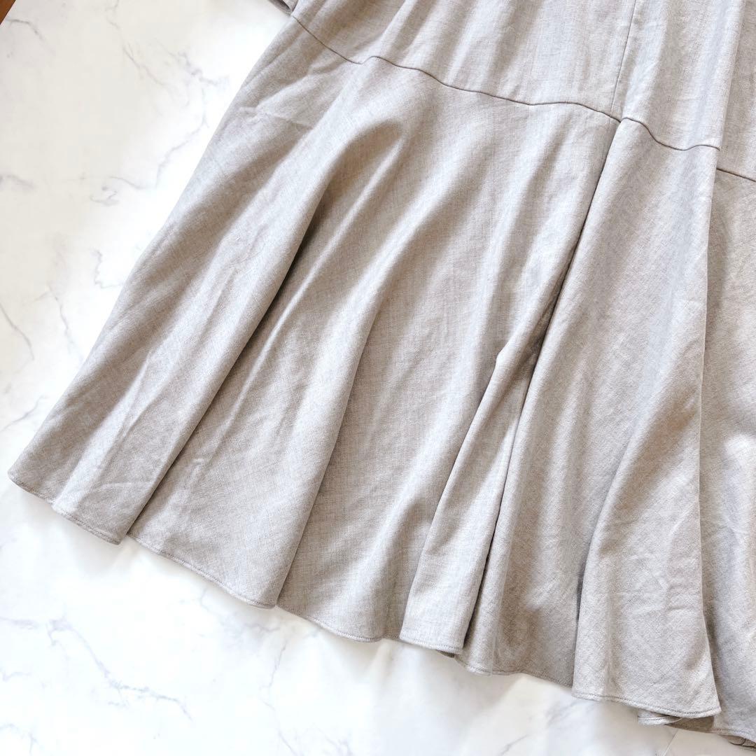 【良品】プルミエアロンディスモン サキソニーワンピース　ウール ベージュ　38