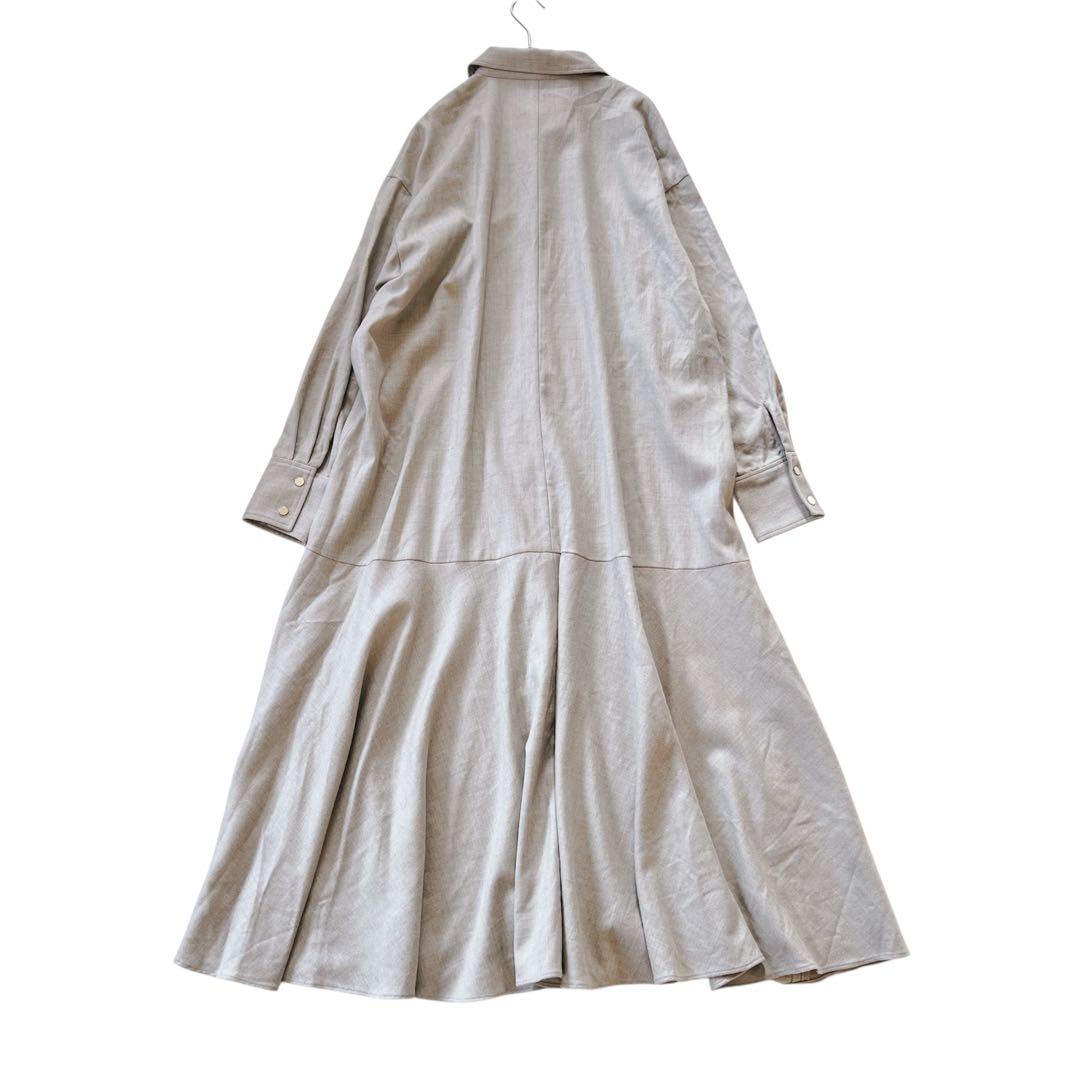 【良品】プルミエアロンディスモン サキソニーワンピース　ウール ベージュ　38