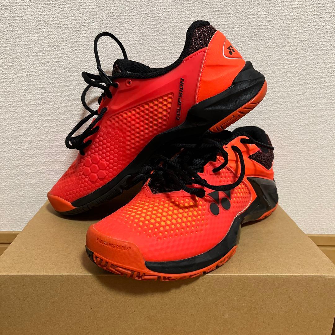 【moanin】YONEXテニスシューズ　オレンジ/ブラック