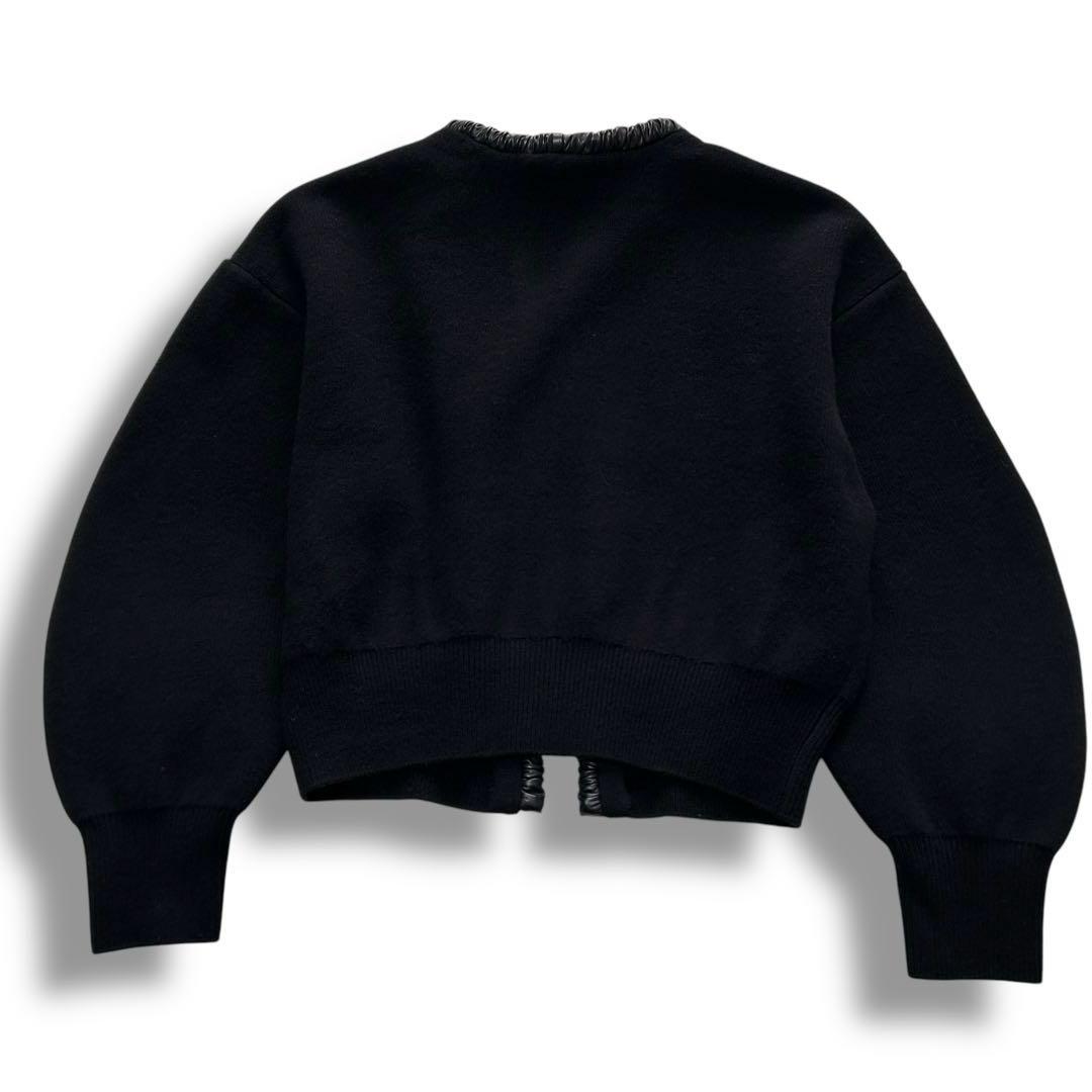 アレキサンダーワン ニット レザー ジャケット 切替 ボリュームスリーブ