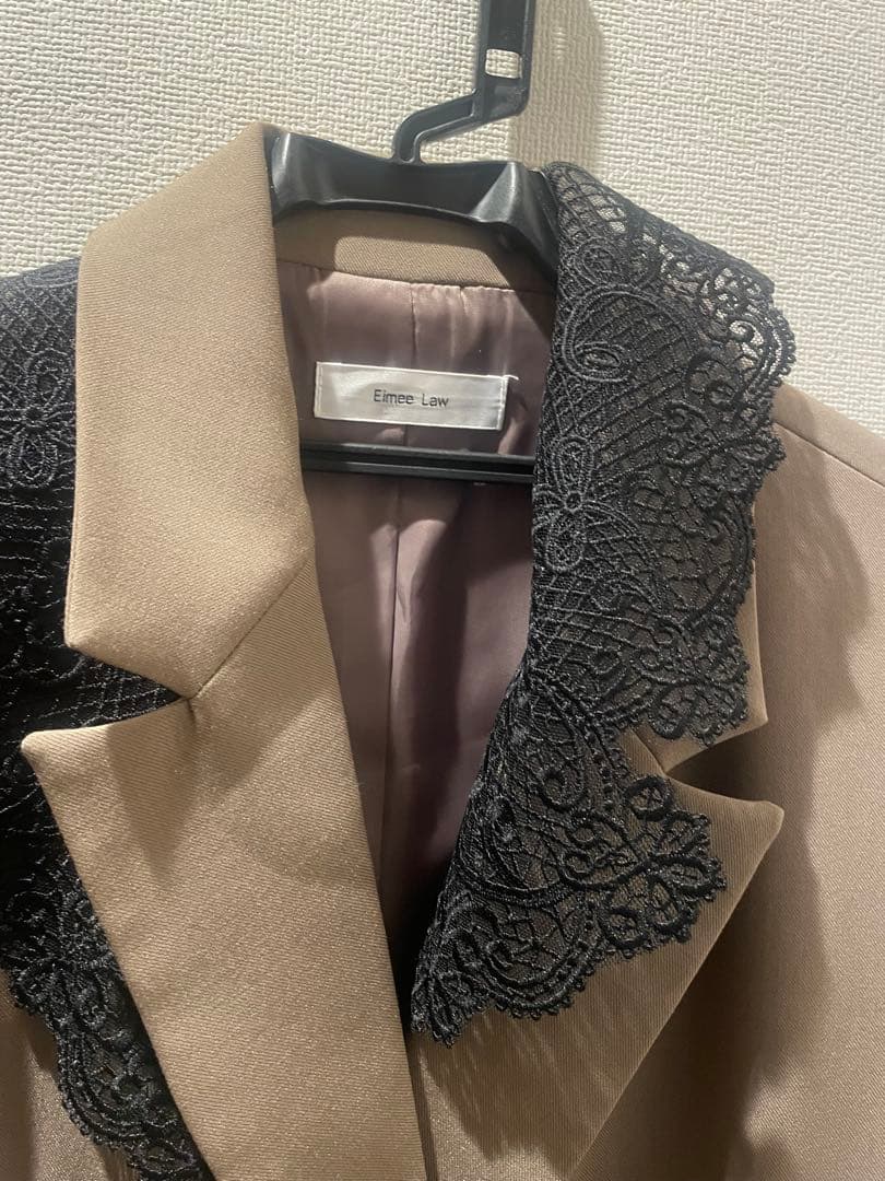 エイミーロウ eimee lawレースカラー ジップダブルジャケット