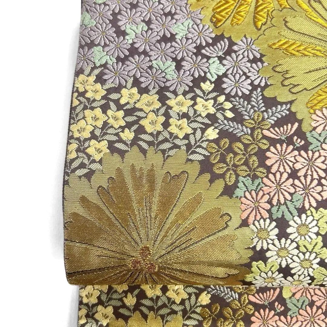 唐織　菊花　松　桔梗　小花　袋帯　着物　023a p