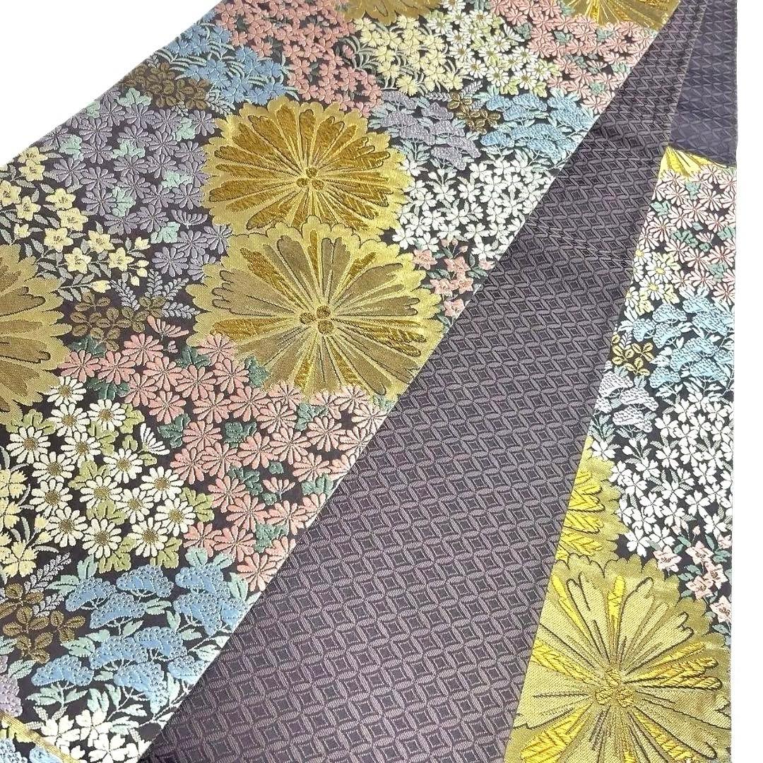 唐織　菊花　松　桔梗　小花　袋帯　着物　023a p