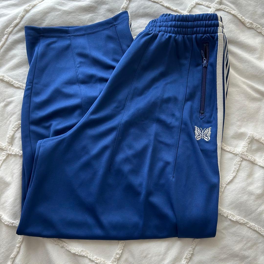 ニードルス　needles トラックパンツ　ヒザデル　青×白 M