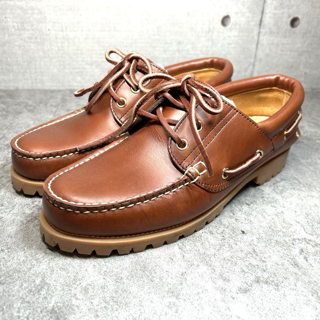 ほぼ新品【リーガル ワースコレクション】デッキシューズ/3eye/革靴/JE38