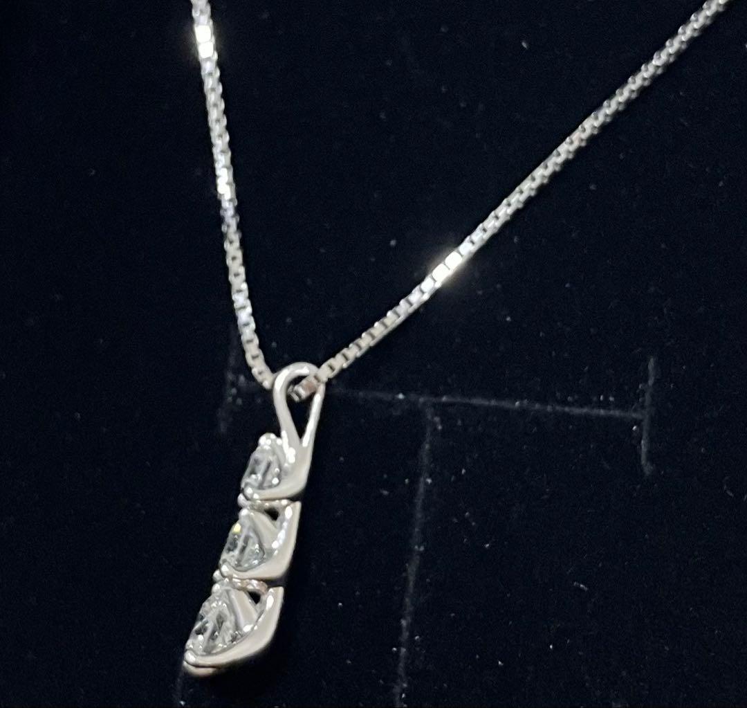 本物TRILOGY ダイヤモンドネックレス トリロジー Pt900 0.70ct