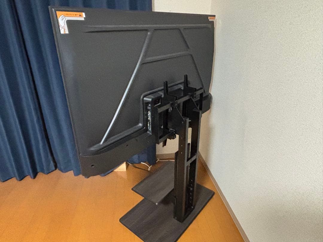 木目調　壁寄せテレビスタンド　KF-950 55型まで　キャスター付き