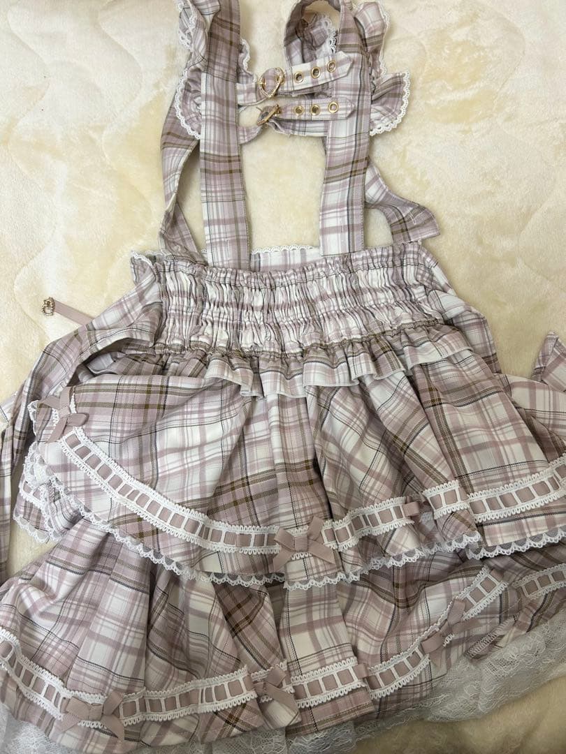 lizlisa リズリサ　はしごリボンチェックティアードスカパン