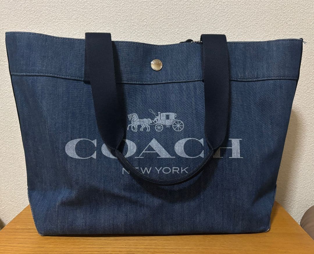 COACH コーチ キャンバス デニムトートバッグ デニム 馬車ロゴ