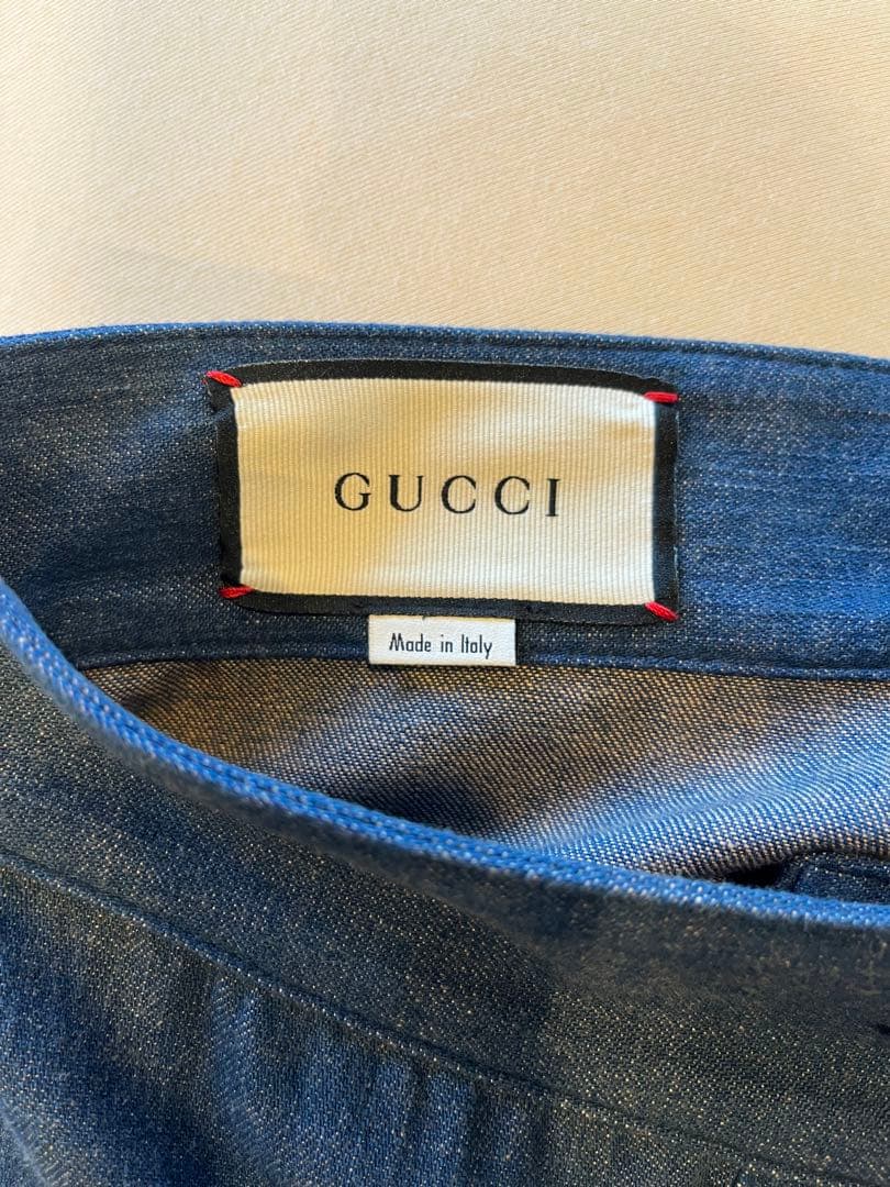 予約済【美品】GUCCI デニムスカート タグ・ハンガー・予備ボタン付サイズ38