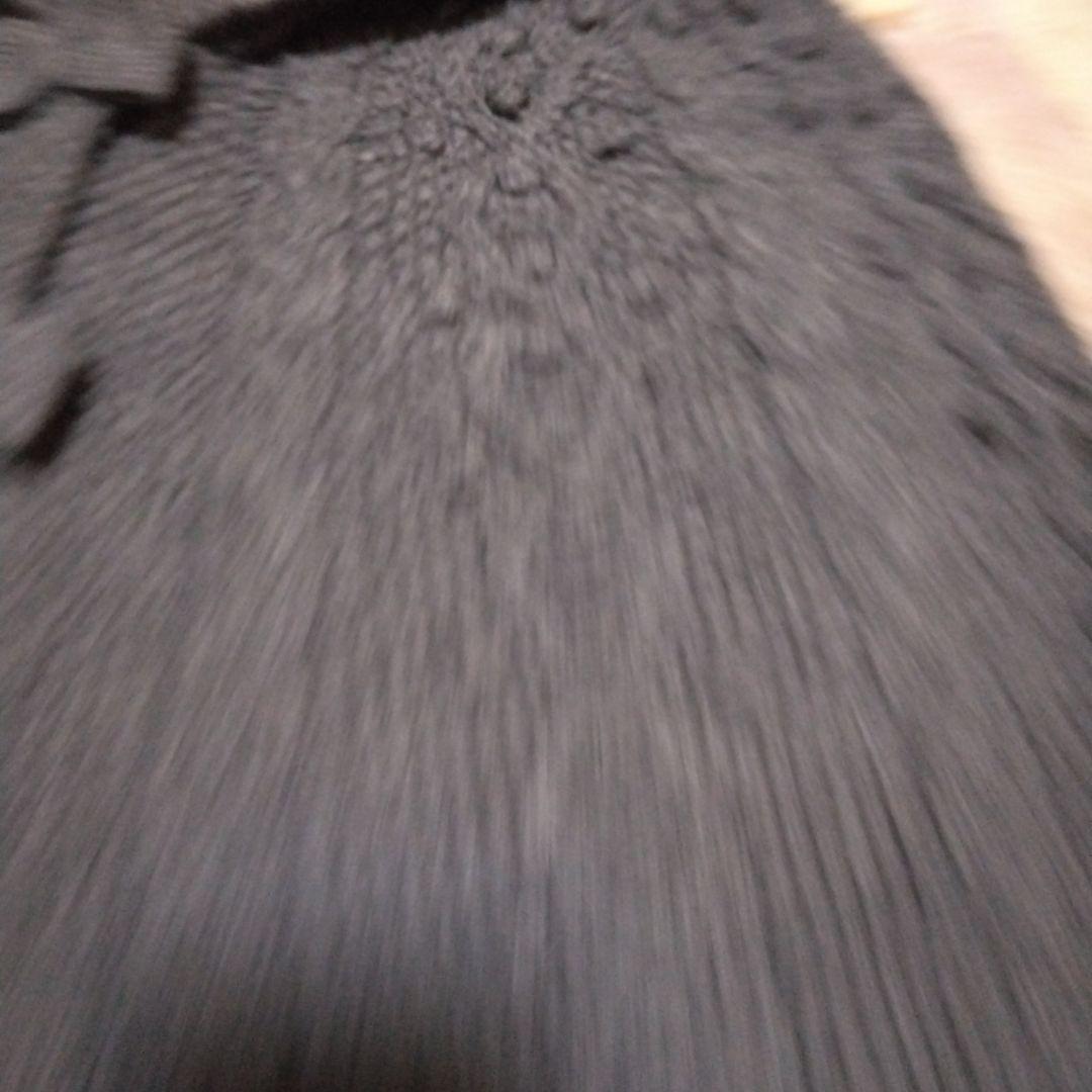 ピンクハウス　美品ダークグレー フード付きニットポンチョ