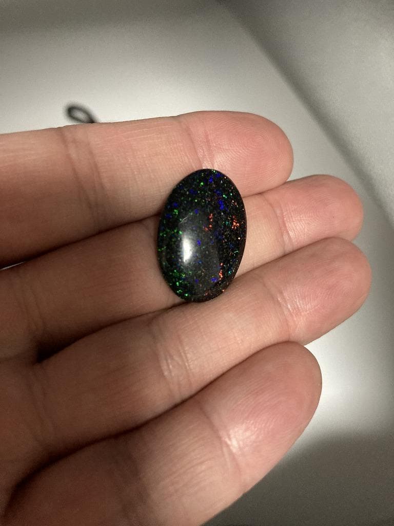 天然ブラックオパール オーストラリア産 15ct 遊色効果 宝石 裸石 ルース