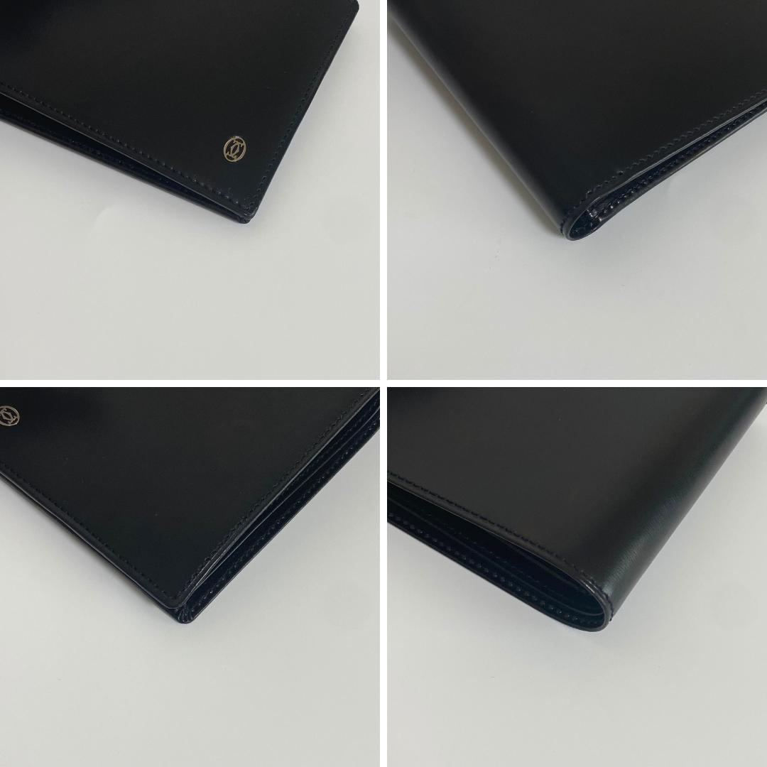 Cartier カルティエ パシャ レザー 二つ折り財布 札入れ ブラック