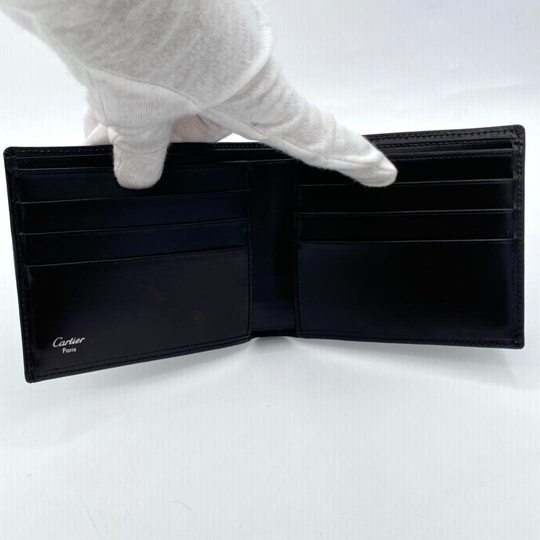 Cartier カルティエ パシャ レザー 二つ折り財布 札入れ ブラック