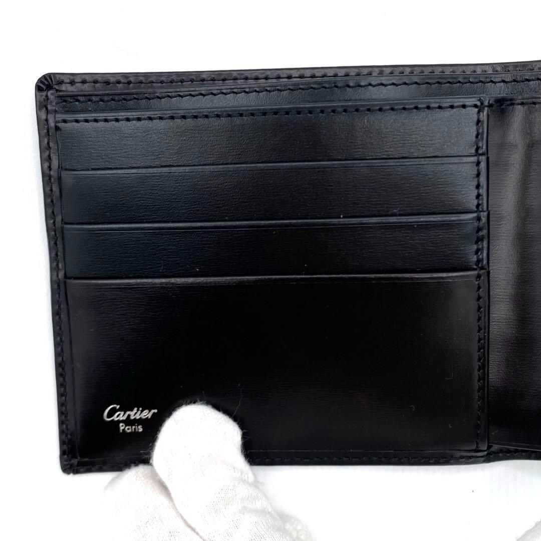 Cartier カルティエ パシャ レザー 二つ折り財布 札入れ ブラック