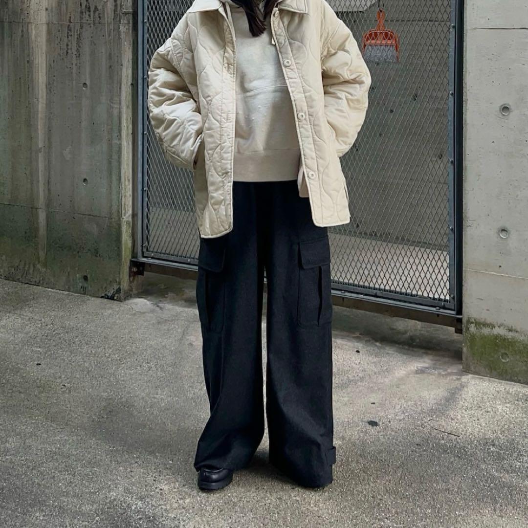 6 ROKU ロク カーゴパンツ ワークパンツ ワイド 38 M グレー 秋冬