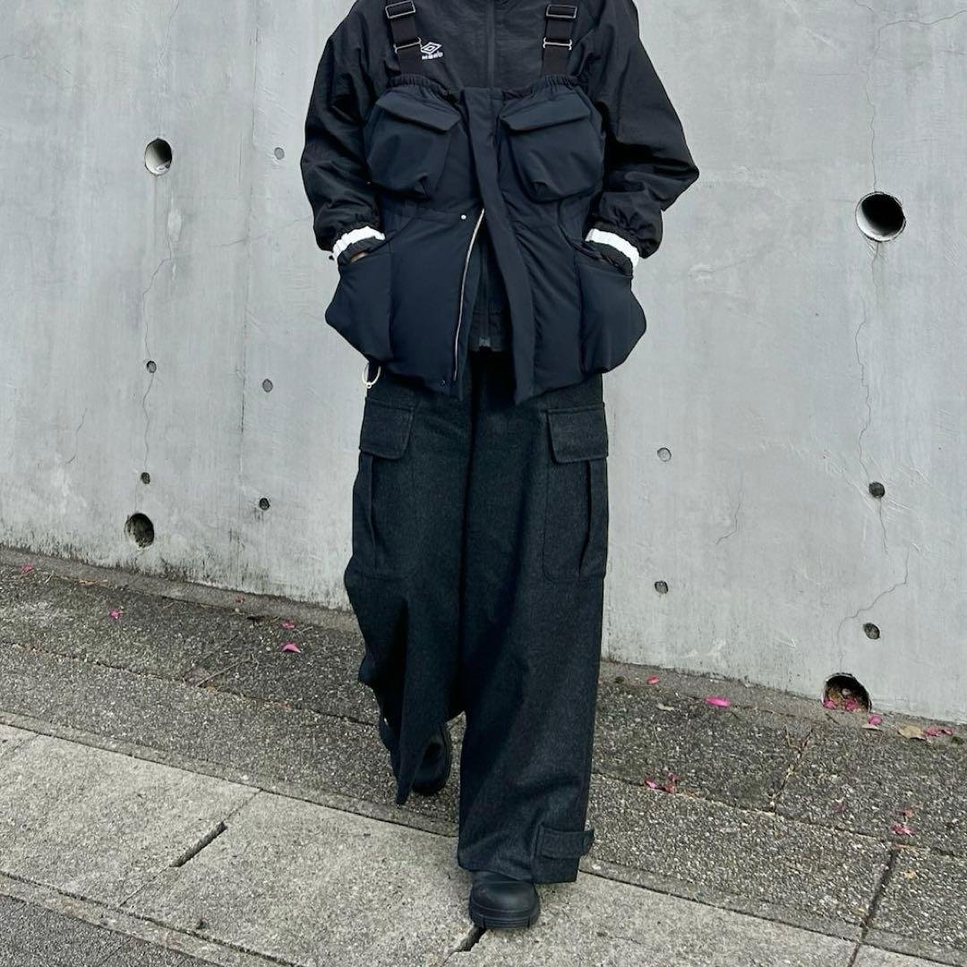 6 ROKU ロク カーゴパンツ ワークパンツ ワイド 38 M グレー 秋冬