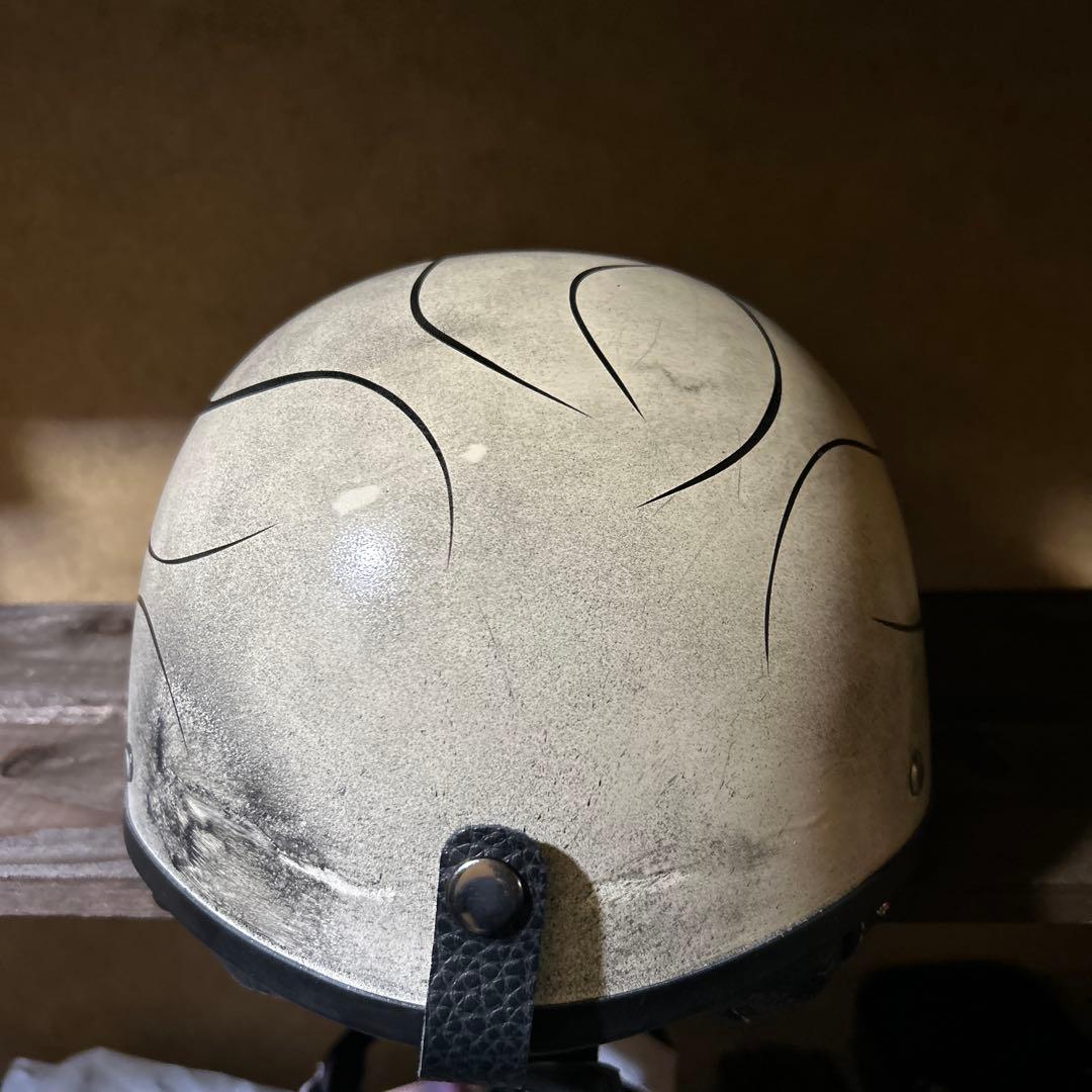 ポリスヘルメット　ハーフキャップ　エイジング　ハーレー　チョッパー　ブコ　ベル