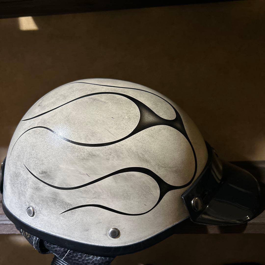 ポリスヘルメット　ハーフキャップ　エイジング　ハーレー　チョッパー　ブコ　ベル