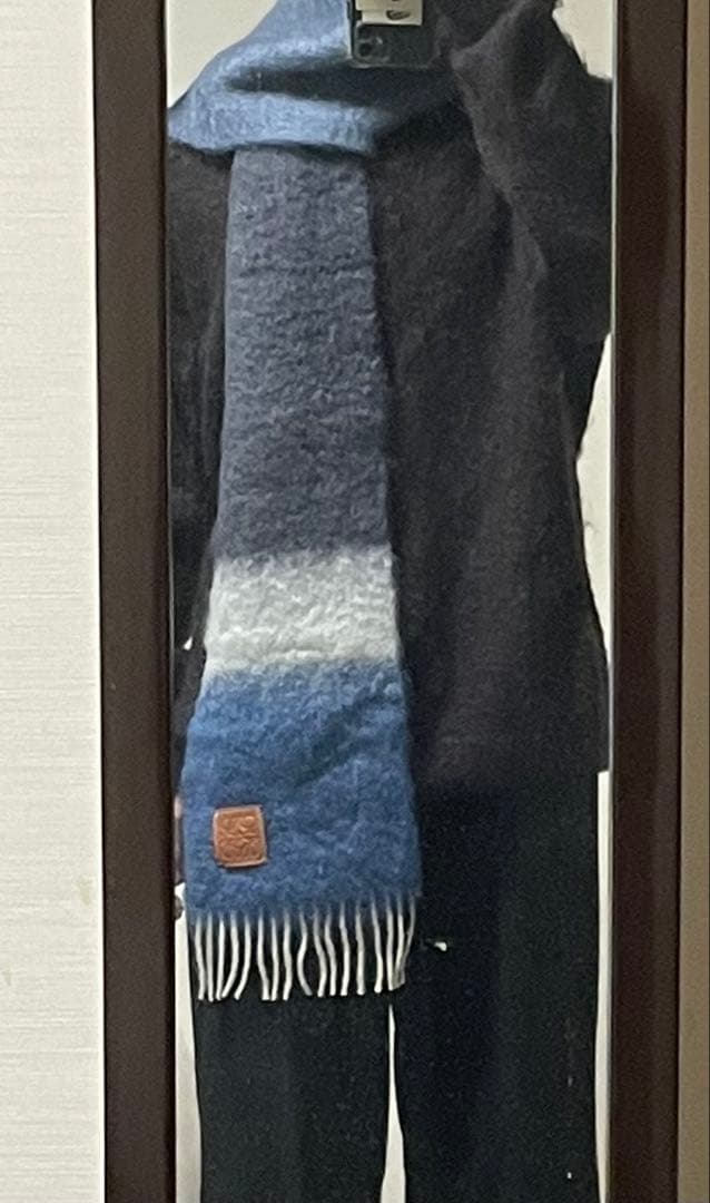 石井　LOEWE ロエベウール混モヘアマフラー　23aw