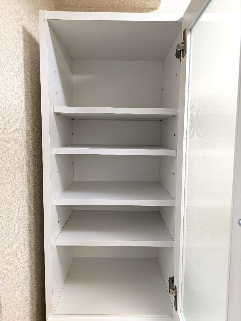 大川家具　食器棚　スリム　幅40cm　ホワイト　隙間収納