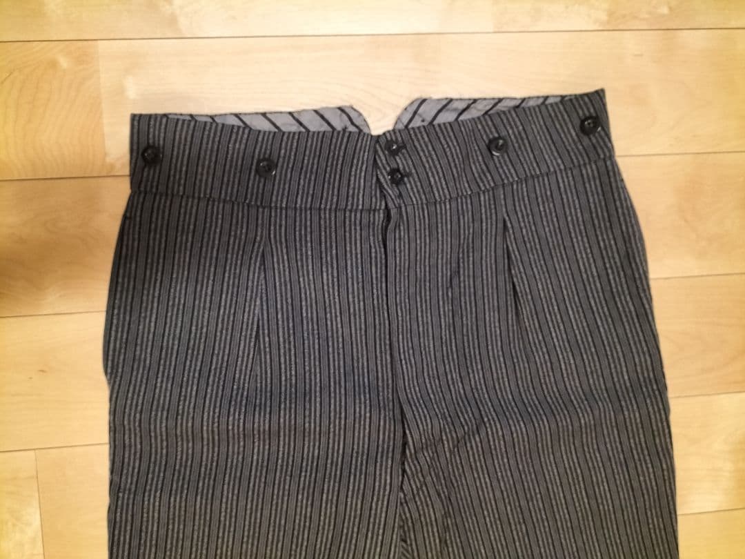 50s フレンチワークパンツ　ストライプ柄　W88cm