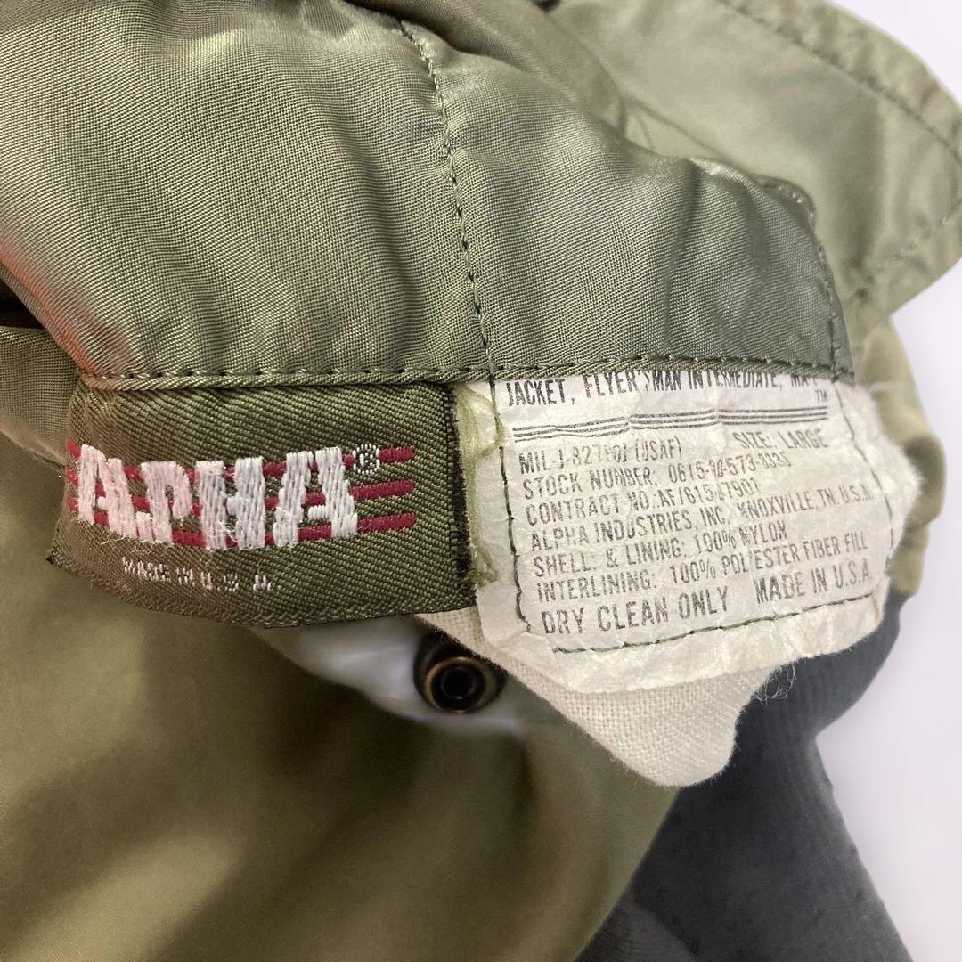 80s⁉️ビンテージ ALPHA USAアルファ MA-1 フライトジャケット L