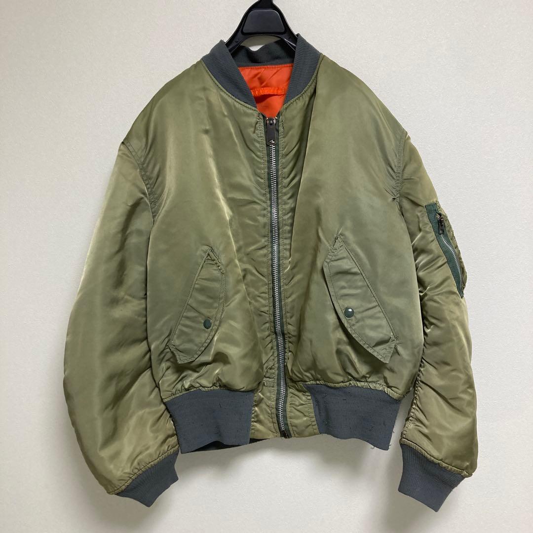 80s⁉️ビンテージ ALPHA USAアルファ MA-1 フライトジャケット L