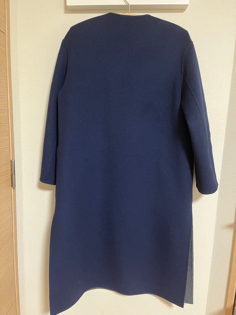 カシミヤリバーシブル ノーカラーコート　Harris Grace