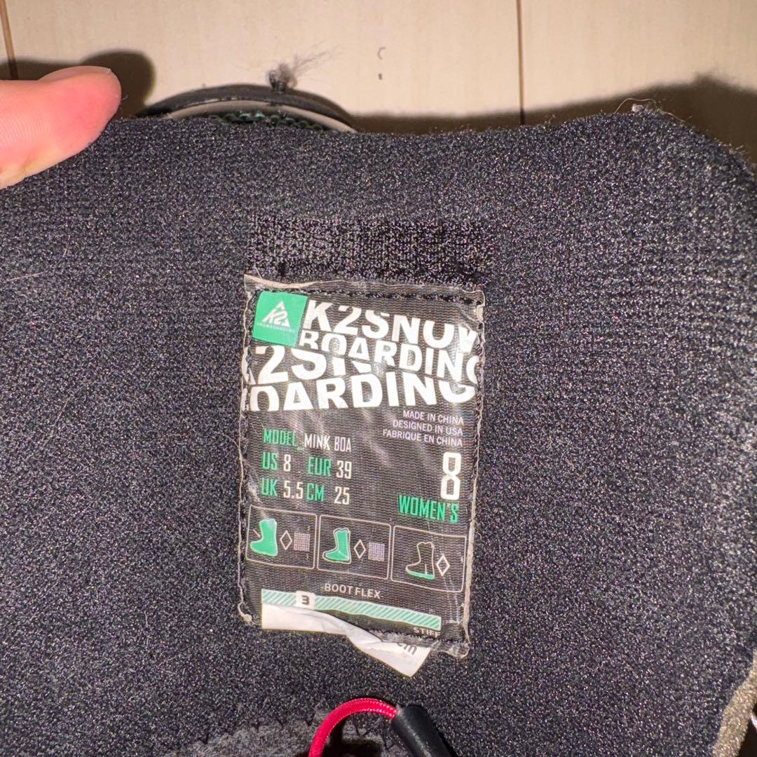 早い者勝ち！K2 スノーボードブーツ 女性用 ブラック/ピンク 25cm