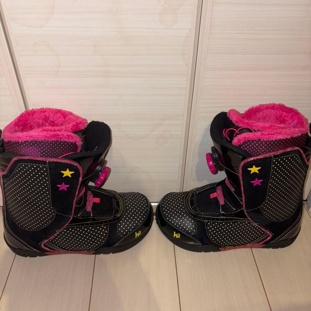 早い者勝ち！K2 スノーボードブーツ 女性用 ブラック/ピンク 25cm