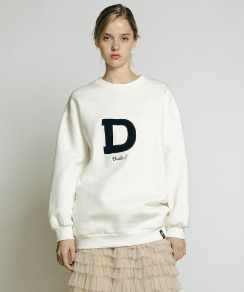 ダブルスタンダードクロージング F Dロゴ裏起毛プルオーバー 白 WEB限定