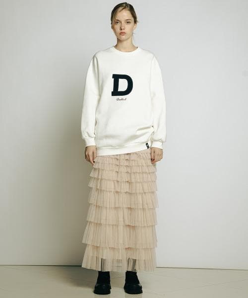 ダブルスタンダードクロージング F Dロゴ裏起毛プルオーバー 白 WEB限定