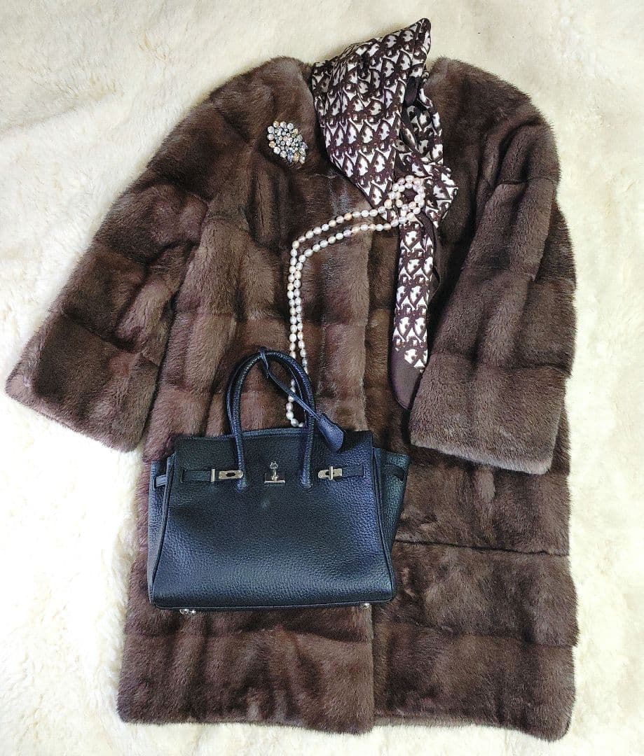 ミューズ 美しいダイドミンク ブラウン 染めブルーアイリス系 カフェオレ