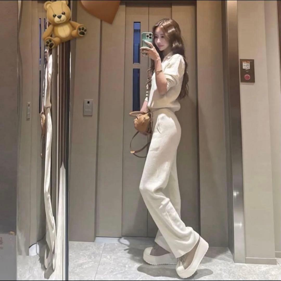 鈴木亜美さん もこもこ スエードスニーカー L 人気 厚底スニーカー 24.5