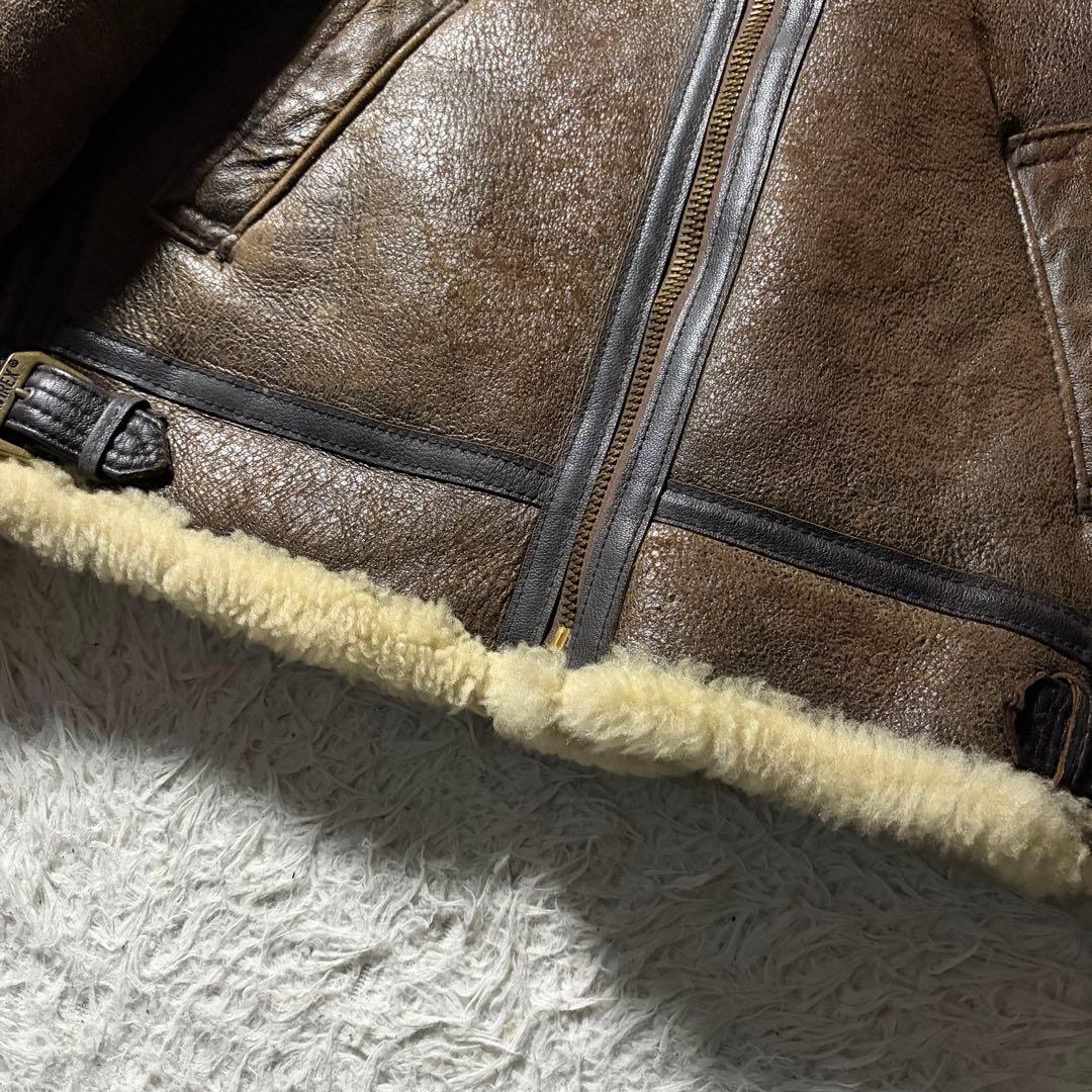 【米国製】AVIREX フライトジャケット　B-3 ムートン　羊革　38